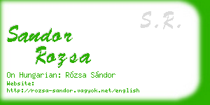 sandor rozsa business card